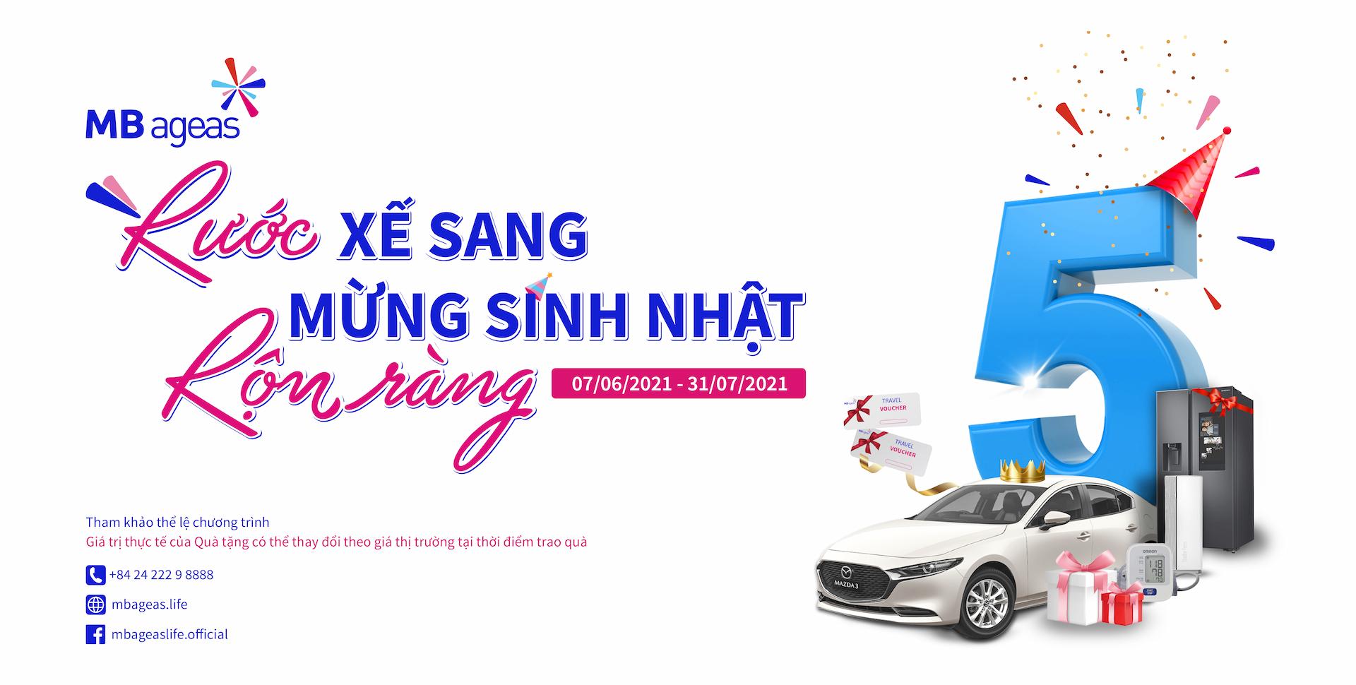 MB Ageas Life tặng quà khuyến mại tới 1 tỷ đồng mừng sinh nhật 05 năm